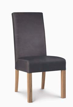 Furniture123 Nyon Oak Grand Leather Dining Chairs (pair) -