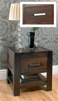 Furniture123 Nyon Walnut 1 Drawer Bedside Table
