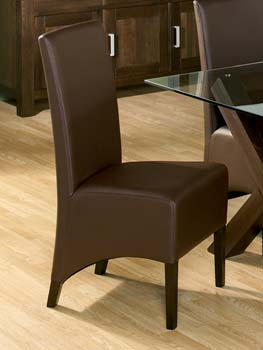 Furniture123 Nyon Walnut Dining Chairs With Skirt in Brown