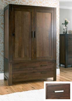 Furniture123 Nyon Walnut Large Double Wardrobe