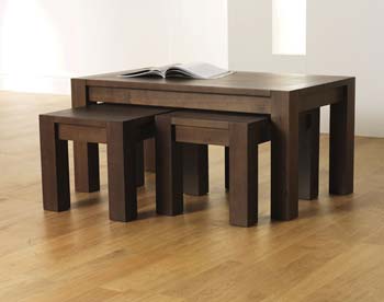Furniture123 Nyon Walnut Nest of Coffee Tables