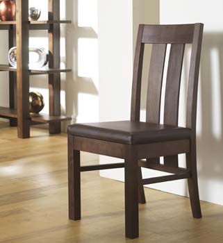 Furniture123 Nyon Walnut Slatted Back Dining Chairs (pair) -