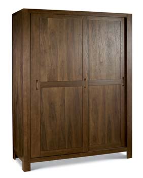 Furniture123 Nyon Walnut Sliding Door Large Double Wardrobe