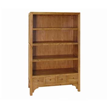 Furniture123 Oakgrove 3 Shelf 4 Drawer Bookcase