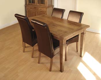 Furniture123 Oakgrove Rectangular Dining Set with Leather