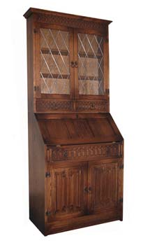 Furniture123 Olde Regal Oak Bureau and Bookcase