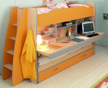 Furniture123 Optimax Highsleeper Bed in Orange
