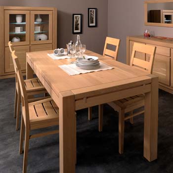 Furniture123 Oran Solid Oak Rectangular Extending Dining Set