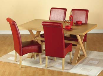 Furniture123 Oregon Dining Set in Red - WHILE STOCKS LAST!
