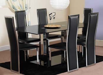 Furniture123 Oriel Rectangular Dining Set with Glass Top