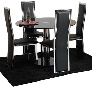 Furniture123 Oriel Round Dining Set with Glass Top