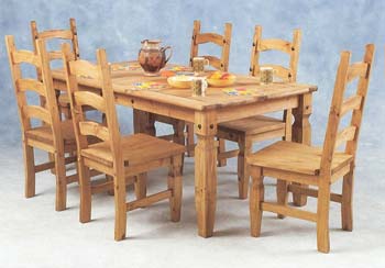Furniture123 Original Corona Pine Dining Set - Large with 6