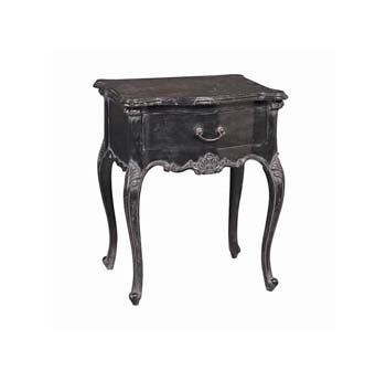 Furniture123 Panther Black Bedside Cabinet