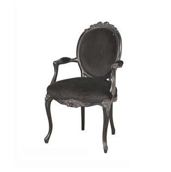 Furniture123 Panther Black Carver Dining Chair
