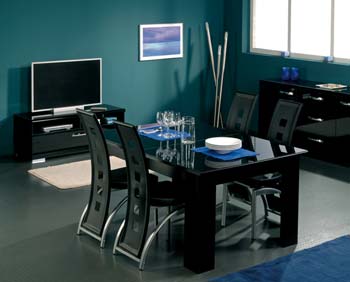 Pia Black Extending Dining Table