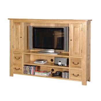 Portland Oak Flat Screen TV Cabinet with Drawers