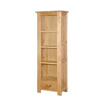 Furniture123 Portland Oak Tall Bookcase with Drawer