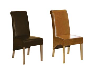 Prema Roll Back Leather Dining Chair