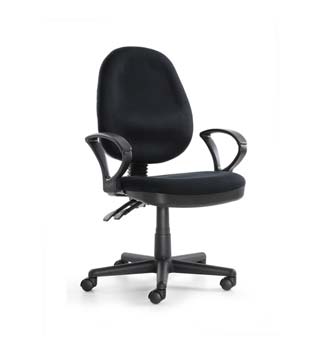 Furniture123 Quazar Black Fabric Office Chair with Arms
