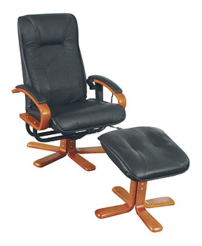 Relaxation Swivel Recliner with Footstool- Massage & Heat Pad (F6055)