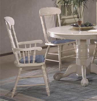 Furniture123 Richmona White Carver Chairs (pair) - WHILE