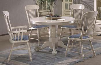 Furniture123 Richmona White Single Pedestal Dining Table