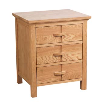 Furniture123 Ripon Oak 3 Drawer Bedside Table
