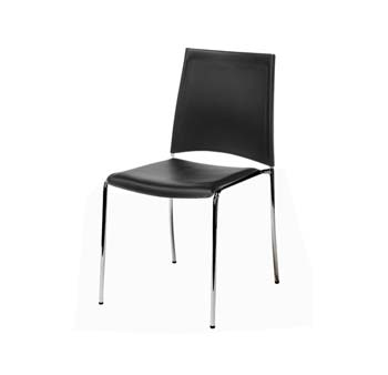 Furniture123 Salemo Dining Chair in Black (set of 4) - WHILE