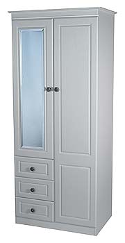 Furniture123 Snowdon White 2 Door Combi Wardrobe