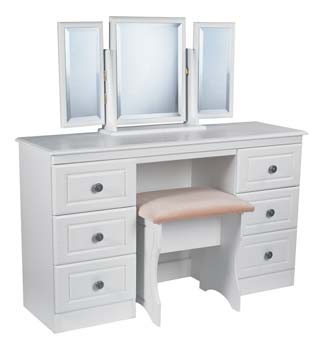 Furniture123 Snowdon White 6 Drawer Dressing Table