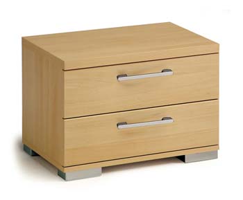 Stowe 2 Drawer Bedside Chest in Light Beech