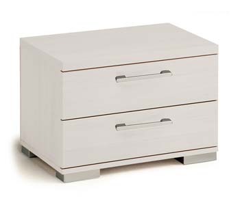 Stowe 2 Drawer Bedside Chest in White