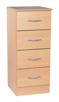 Furniture123 Stratford Narrow 4 Drawer Chest in Beech