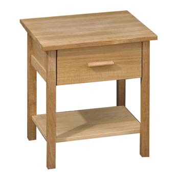 Furniture123 Suffolk Solid Oak 1 Drawer Bedside Table