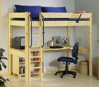 Furniture123 Thuka Maxi 23 - Highsleeper Bed with Bookcase and Long Desk