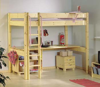 Furniture123 Thuka Maxi 27 - Highsleeper Bed with Desk- Bedside Cabinet and Bookcase