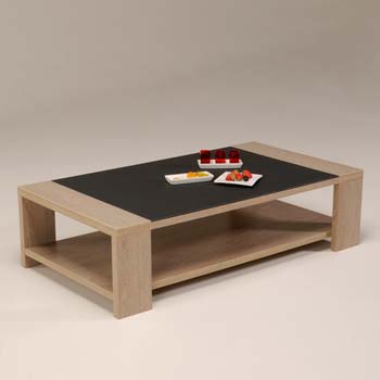 Furniture123 Toka Rectangular Coffee Table with Glass Top
