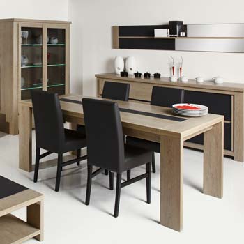 Furniture123 Toka Rectangular Dining Table with Glass Top