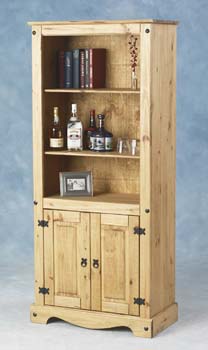 Furniture123 Toledo Pine 2 Door Display Cabinet / Bookcase