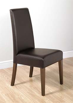 Furniture123 Tomoko Tall Brown Leather Dining Chairs (pair) -