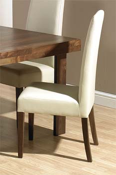 Tomoko Tall Ivory Leather Dining Chairs (pair) -