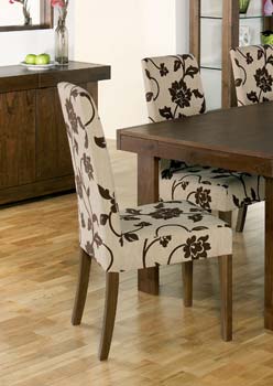 Furniture123 Tomoko Walnut Tall Floral Chairs (pair)
