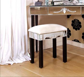 Furniture123 Toulouse Mirrored Stool - FREE NEXT DAY DELIVERY