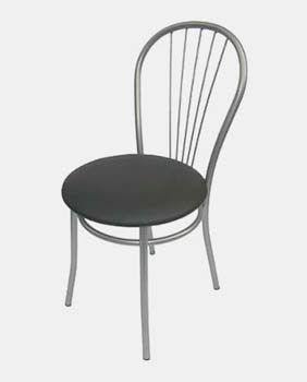 Furniture123 Venice Satin Finish Chair with Padded Seat in