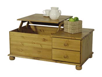 Furniture123 Wokingham Pine Pop-up Coffee Table - WHILE