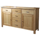 FurnitureToday Avalon oak 6 drawer sideboard
