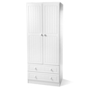 FurnitureToday Avimore White 2 Drawer Wardrobe