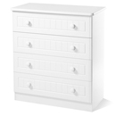FurnitureToday Avimore White 4 Drawer Chest