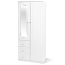FurnitureToday Avimore White Combi Wardrobe