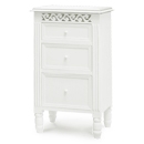 FurnitureToday Belgravia White 3 Drawer Bedside Cabinet